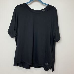 The North Face Women's Shirt Sz 2X Black Short Sleeve FlashDry Standard Fit New